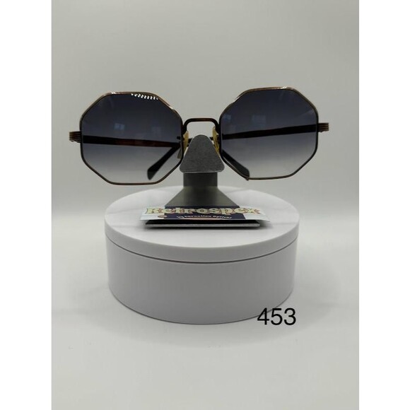 NEW Vintage Oversize Eyeglasses | Non Rx | Grey Fade Lens | Octagon Metal Frame main image 6
